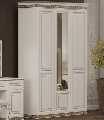 «Берта» Арида (белый жемчуг) Шкаф трехдверный 