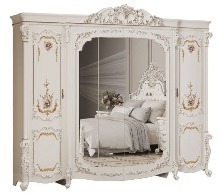 «Венеция Классик» (крем) Шкаф шестидверный 