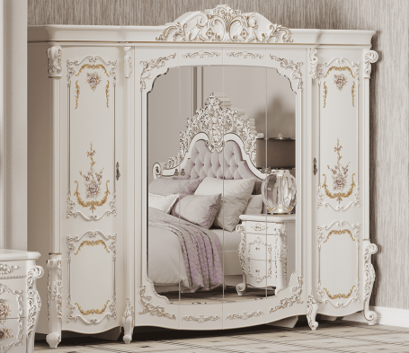 «Венеция Классик» (крем) Шкаф шестидверный 