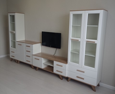 Шкаф-витрина 450 ГТ.0129.304 «Вега Скандинавия» (Белый Глянец)