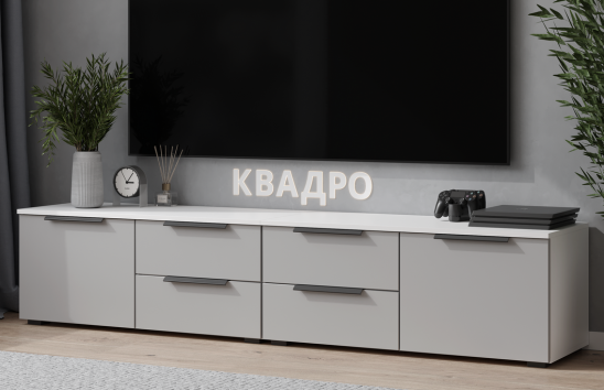 «Квадро» Комплект накладок М188х496 (2шт) гладкая для тумбы под ТВ