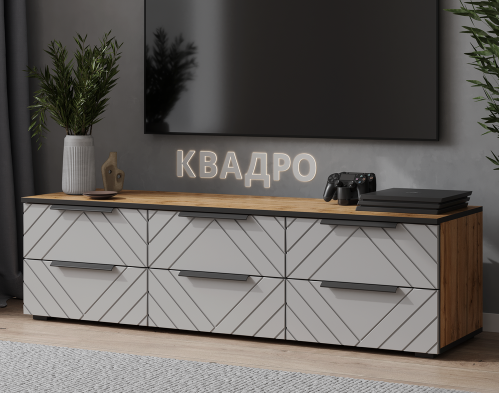 «Квадро» Комплект накладок М188х496 (2шт) ромб для тумбы под ТВ