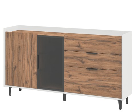 «Модена» Неман Комод-витрина с 2-мя дверками и 3 ящиками МН-048-05 «Модена» Неман Комод-витрина с 2-мя дверками и 3 ящиками МН-048-05