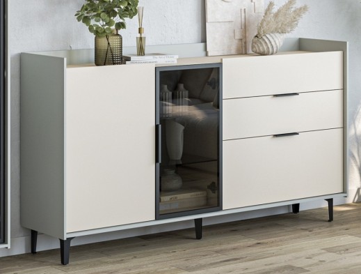 «Модена» Неман Комод-витрина с 2-мя дверками и 3 ящиками МН-048-05 «Модена» Неман Комод-витрина с 2-мя дверками и 3 ящиками МН-048-05