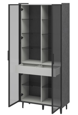 «Модена» Неман Шкаф-витрина комбинированный 2 стеклодвери высота 210 МН-048-25 «Модена» Неман Шкаф-витрина комбинированный 2 стеклодвери высота 210 МН-048-25