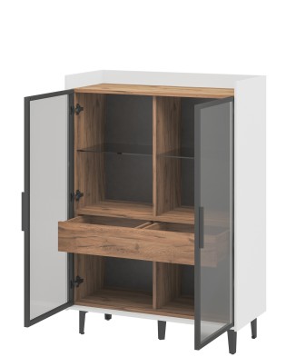 «Модена» Неман Шкаф-витрина комбинированный низкий 2 стеклодвери МН-048-23