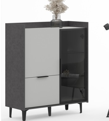 «Модена» Неман Шкаф-витрина комбинированный низкий 1 стеклодверь МН-048-24