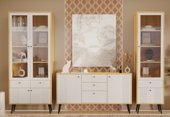 «Вега Саксония» модульная стенка в гостиную Миндаль «Вега Саксония» модульная стенка в гостиную Миндаль