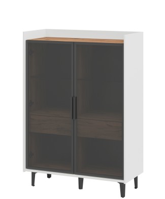 «Модена» Неман Шкаф-витрина комбинированный низкий 2 стеклодвери МН-048-23