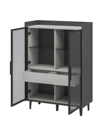 «Модена» Неман Шкаф-витрина комбинированный низкий 2 стеклодвери МН-048-23