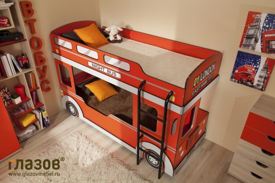 «Автобус 1» детская кровать двухъярусная
