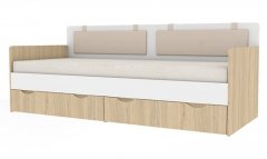 «Кот» кровать-тахта 90x200 №900.4 (с подушками, бортик отдельно) 
