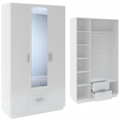 Шкаф с ящиками (3 двери) М29 «Тиффани» Глянец Белый