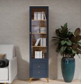 «Вега Сапфир» Шкаф-витрина ГТ.0142.302 Темно-синий софт