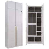 «Николь» (Ивару) Шкаф 2-х створчатый м.2 (Белый шелк) «Николь» (Ивару) Шкаф 2-х створчатый м.2 (Белый шелк)