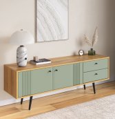 «Вега Саксония» Тумба под ТВ 1500 с ящиками Серо-зелёный