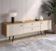 «Вега Саксония» Тумба под ТВ 1700 с ящиками Миндаль на ножках «Вега Саксония» Тумба под ТВ 1700 с ящиками Миндаль на ножках