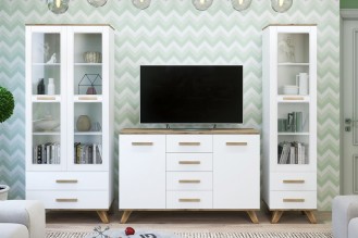 «Вега Скандинавия» модульная мебель для гостиной (Белый Глянец)